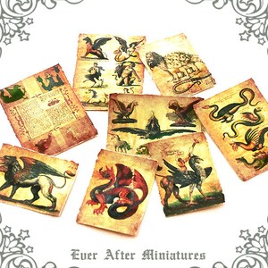 MAGICAL BEASTS Miniature Scroll Set #5 – 1:12 Mythical Creatures ...