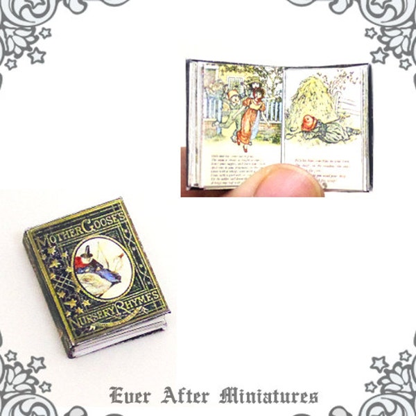 Mother Goose’s Nursery Dollhouse Miniature Book –1:12 OPENABLE Mother Goose’s Nursery Rhymes Miniature Book Children Book Printable DOWNLOAD