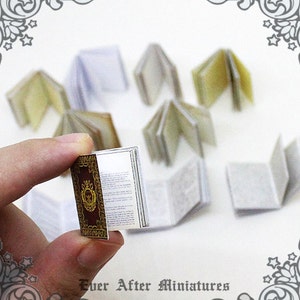 INSIDE PAGES for Miniature Book Cover 1:12 10 Different Styles of Inside Pages for Making Dollhouse Miniature Book Printable DOWNLOAD image 5