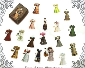 ANTIQUE Miniature Paper Doll Set #2 – 1:12 DIY Vintage Miniature Dollhouse Paper Doll Victorian Paperdoll Dress Box - Printable DOWNLOAD