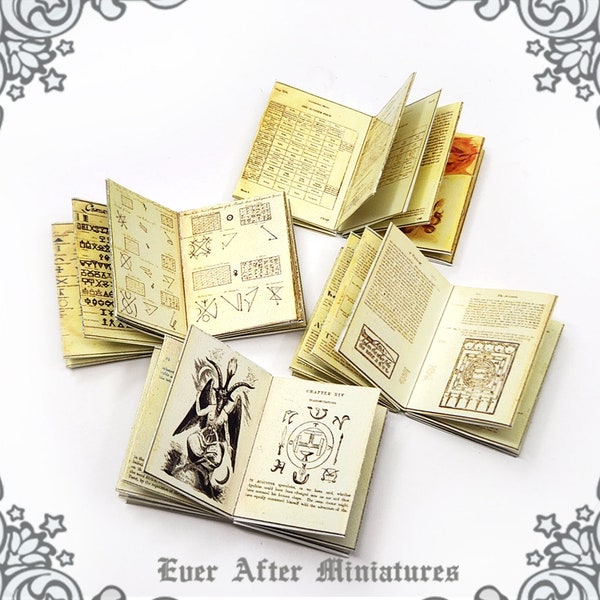 Magic INSIDE PAGE for Dollhouse Miniature Book Cover –1:12 Printable Halloween Miniature Book Page Wizard Tiny Book Witch Mini Book DOWNLOAD