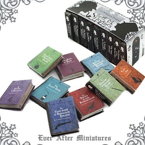 9 DETECTIVE-poppenhuisminiatuurboek 1:12 – volledige set van 9 detectiveminiatuurboeken + speciale doos afdrukbaar DOWNLOAD