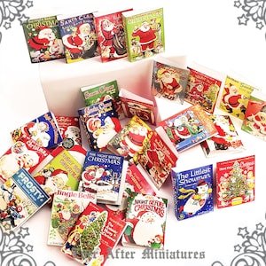 28 Night before Christmas & Other Christmas Dollhouse Miniature Book Cover Set– 1:12 Mini Books Printable Miniature Christmas Books DOWNLOAD