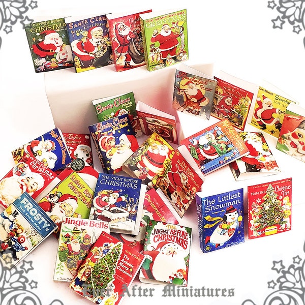 28 Night before Christmas & Other Christmas Dollhouse Miniature Book Cover Set– 1:12 Mini Books Printable Miniature Christmas Books DOWNLOAD