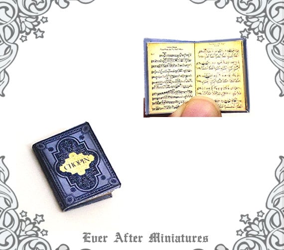 DOLLHOUSE 1:12 5 Classical Composers//Books Miniature Set of Music Books