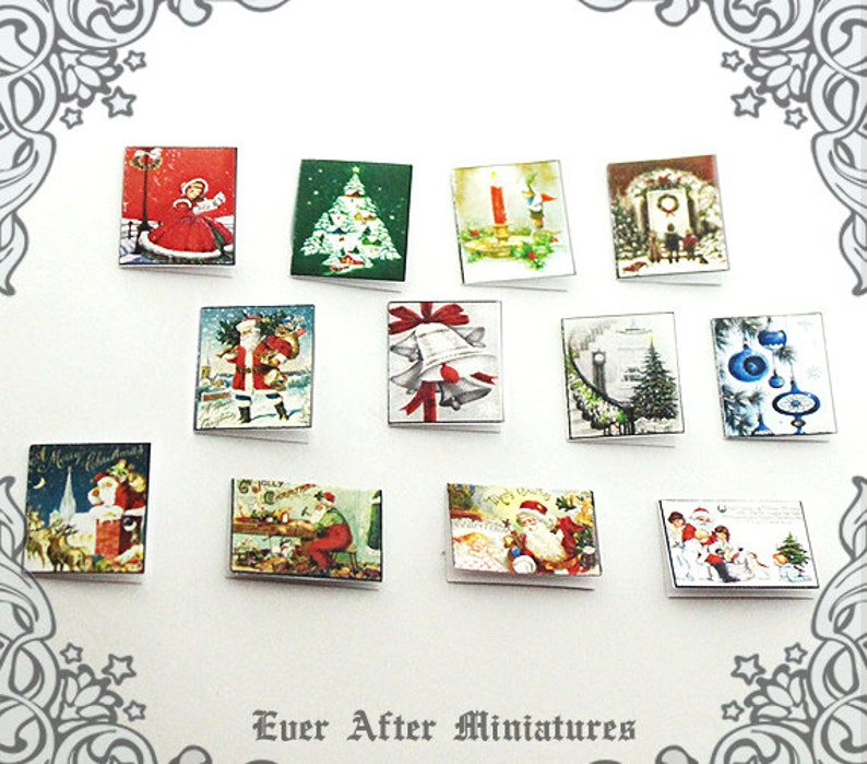 12 CHRISTMAS Miniature Greeting Cards & Envelope 112 CLASSIC Etsy