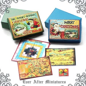 2 CHRISTMAS Miniature Game Set 8 1:12 DIY Printable Christmas Dollhouse Miniature Game 1 Vintage Night Before Christmas Game DOWNLOAD image 4