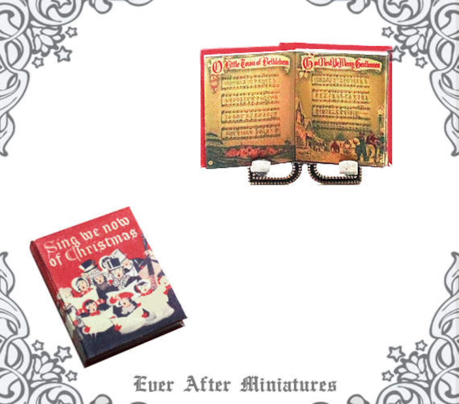 2 CHRISTMAS CAROLS Dollhouse Miniature Book 1:12 Christmas | Etsy