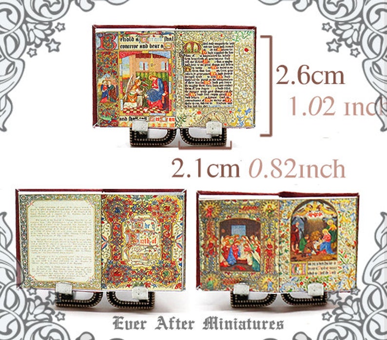 3 Miniature ILLUMINATED MANUSCRIPT Set B Full Set of 1:12 | Etsy