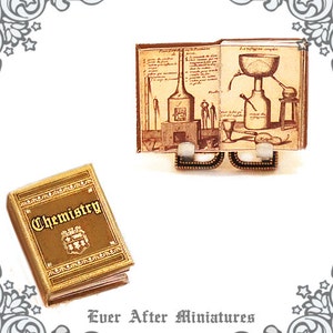 CHEMISTRY TEXTBOOK Dollhouse Miniature Book –1:12 Science Laboratory Experiment Chemistry Book Miniature Periodical table Printable DOWNLOAD