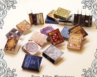 28 Dollhouse Miniature Book Cover Set 1 – Set of 28 MAGIC & ANCIENT Medieval Book Cover - 1:12 Scale Printable Dollhouse Book Cover DOWNLOAD