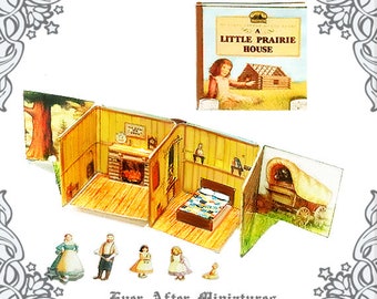 1:12 Little House POP UP Book – Diy Printable Laura Ingalls Wilder Little House on the Prairie Pop-up Doll Dollhouse Miniature Book DOWNLOAD