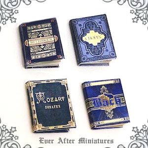 4 Musik Notenblätter Puppenhaus Miniaturbücher (1:12) - Vollständiger Satz von 4 Klassische Musik Notenbuch aus der Miniature Music Book Series Druckbare DOWNLOAD