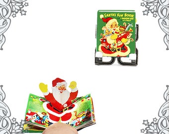 Santa Claus POP UP Miniature Book – 1:12 Diy Dollhouse Miniature Christmas Pop Up Book Kid Christmas Book Printable Miniature Book DOWNLOAD