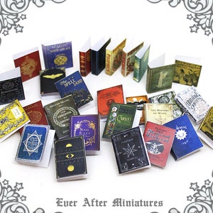28 MAGIC Dollhouse Miniature Book Cover Set #7 – 28 Titled Magic Miniature Book Covers - 1:12 Printable Dollhouse Magic Book Cover DOWNLOAD