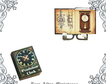PENDULUM CLOCK Dollhouse Miniature Book – 1:12 Readable Pendulum Clock Book Miniature Clock Book Antique Miniature Book – Printable DOWNLOAD
