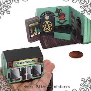 WITCH SHOP Miniature Dollhouse Kit #3 – Diy Printable Paper Miniature ...