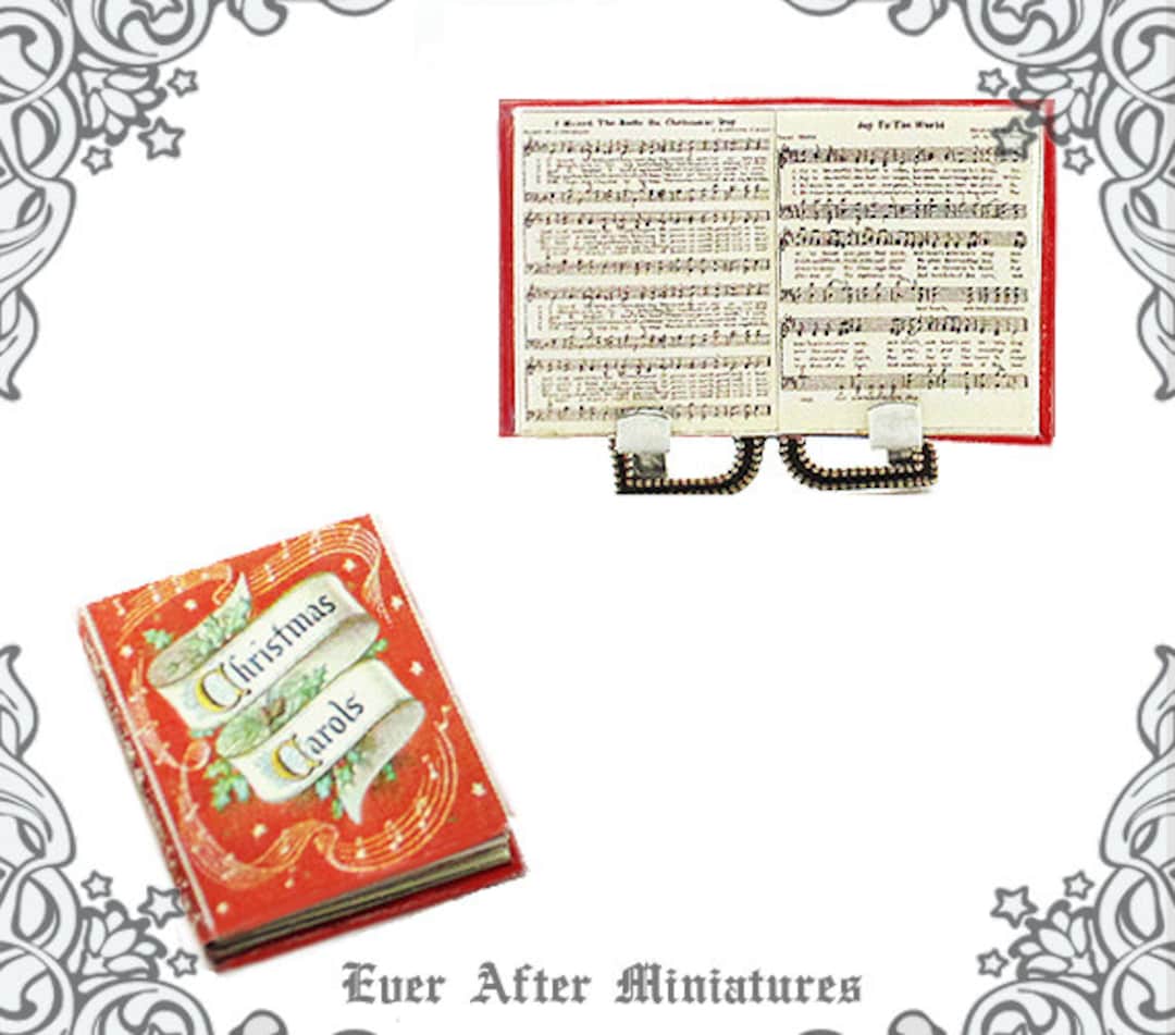 CHRISTMAS CAROLS Music Sheet Dollhouse Miniature Book –1:12 Christmas ...