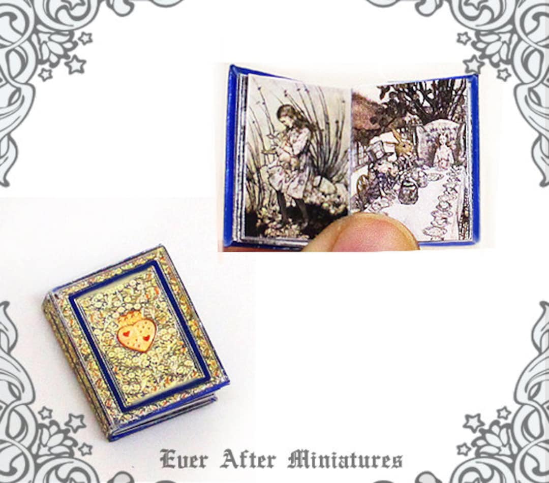 Alice in Wonderland Miniature Book for Dollhouse 1:12 DELUXE Alice in ...