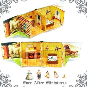 1:12 Little House POP UP Book Diy Printable Laura Ingalls Wilder Little House on the Prairie Pop-up Doll Dollhouse Miniature Book DOWNLOAD image 2