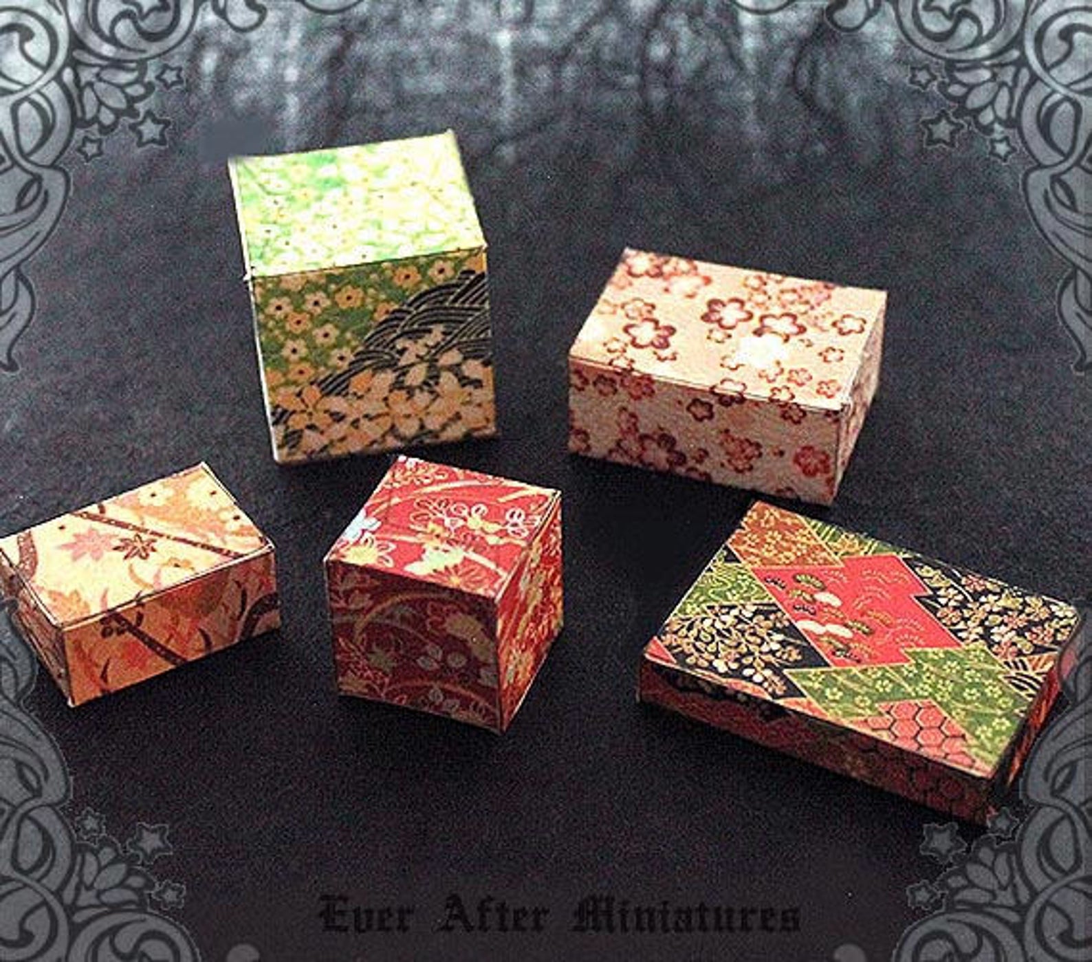 5 JAPANESE Miniature Gift Box Set 112 PRINTABLE Asian Etsy