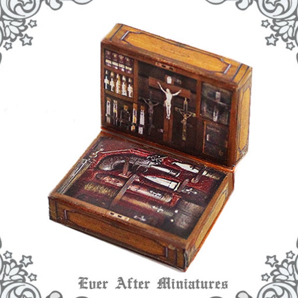 VAMPIRE KILLING Kit Dollhouse Miniature Case – 1:12 Antique Dollhouse True Blood Vampire Slayer Halloween Miniature Kit Printable DOWNLOAD