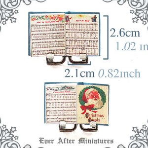 2 CHRISTMAS CAROLS Dollhouse Miniature Book – 1:12 Christmas Music Book ...