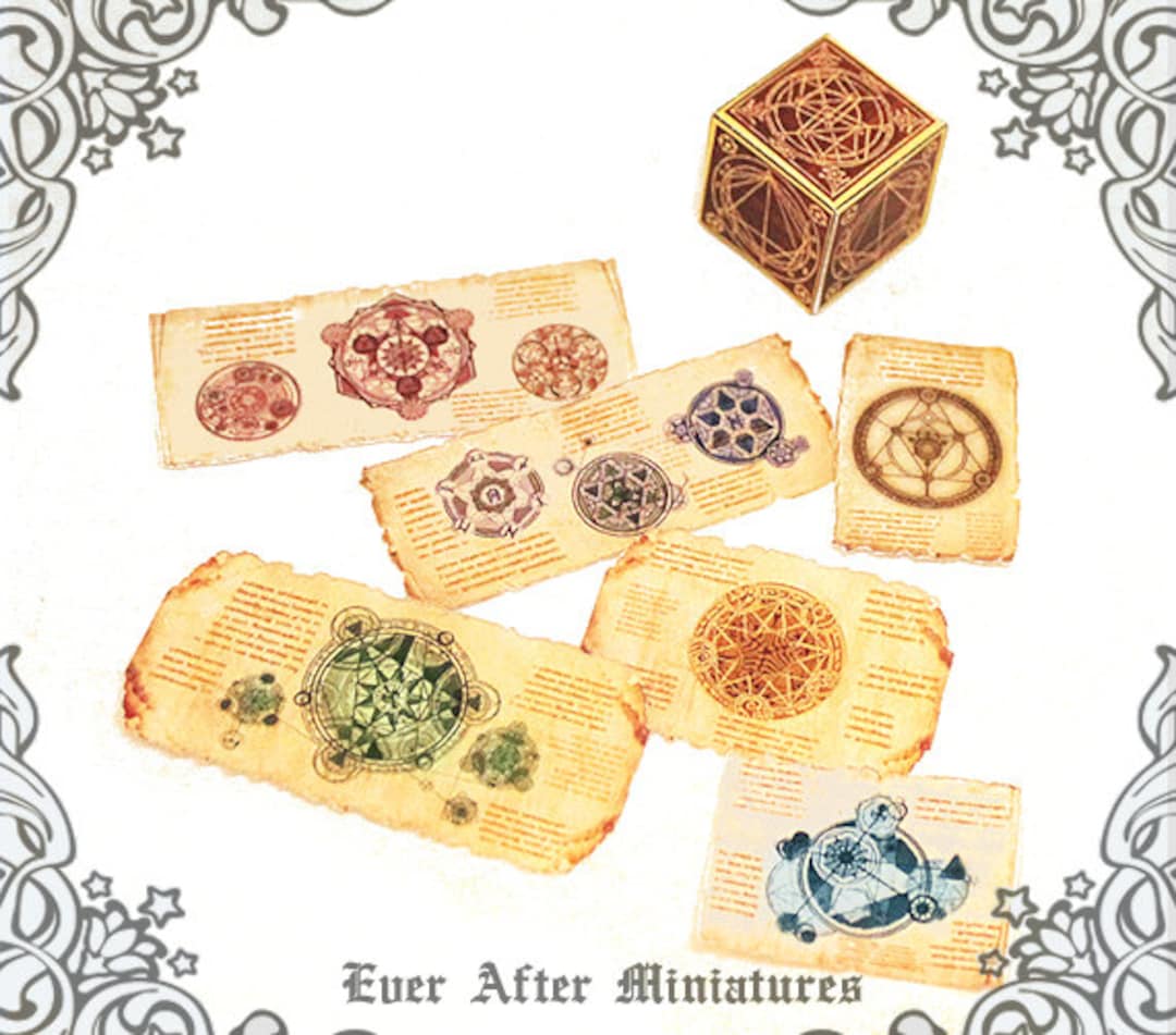 6 Magic Dollhouse Miniature Scroll Set #1 – 1:12 Dollhouse Magic Circle ...