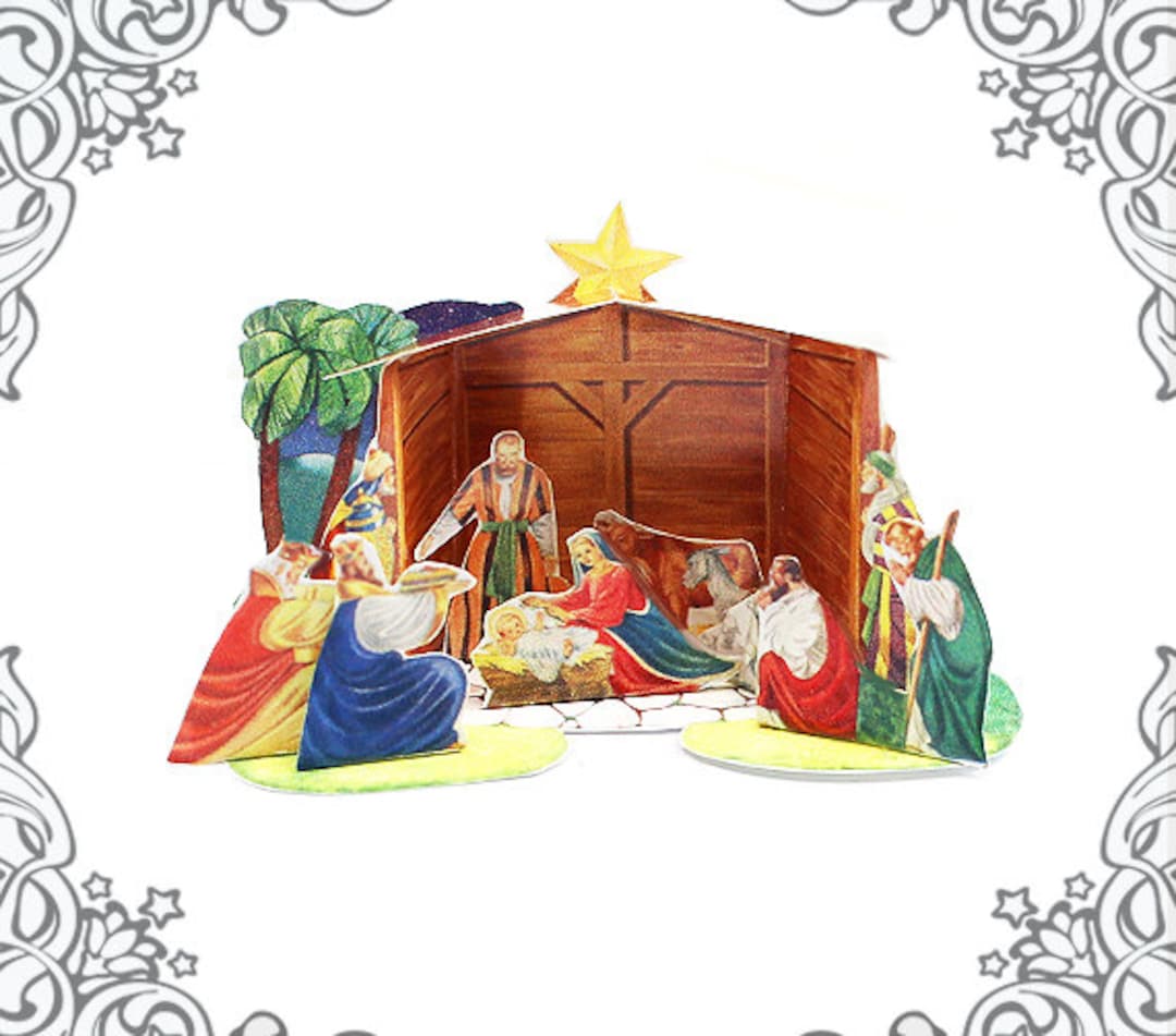 1:12 Christmas Miniature NATIVITY Display Kit B – DIY Printable ...