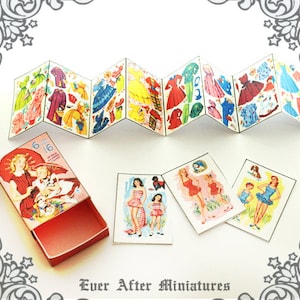 VINTAGE Dollhouse Paper Doll Set – 1:12 Dollhouse Miniature Matchbox Paper Doll Miniature Match Box Doll House Paperdoll Printable DOWNLOAD