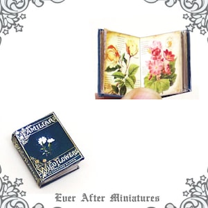 Wildblumen Puppenhaus Miniaturbuch - 12th Scale ÖFFNBAR Wildblumen Miniaturbuch für Puppenhaus - Mini Blumenbuch Druckbare DOWNLOAD