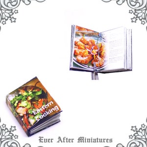 Eastern Cooking Dollhouse Miniature Book – 12th Scale OPENABLE Eastern & American Cooking Recipe Miniature Book Cook Book Printable DOWNLOAD