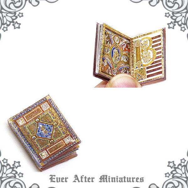 Manuscript Antique Dollhouse Miniature Book – 12th Scale OPENABLE Manuscript Dollhouse Miniature Book - Dollhouse Book Printable DOWNLOAD