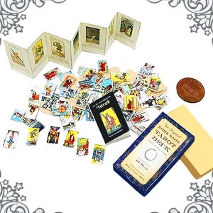 1:12 TAROT CARD Dollhouse Miniature Game 10 78 Diy Tarot Card Deck Printable Tarot Card Fortune Teller Miniature Tarot Card Game DOWNLOAD image 2