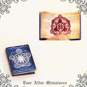 Summoning Magic Dollhouse Miniature Book – 12th Scale OPENABLE Summoning Magic Miniature Book – Magic Circle for Spell Printable DOWNLOAD