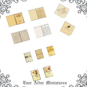 LADIES Dollhouse Miniature Letter &amp; Postcard Set #1 – 1:12 Miniature ...