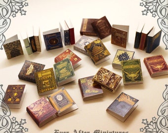 28 Dollhouse Miniature Book Cover Set 3 – Collection of 28 Antique OLD NOVELS Book Cover -1:12 Scale Printable Dollhouse Book Cover DOWNLOAD
