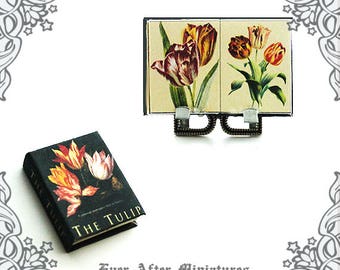 TULIP Dollhouse Miniature Book – 1:12 Miniature Tulip Book Flower Miniature Book DIY Mothers Day Gift Mini Flower Book Printable DOWNLOAD