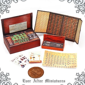 1:12 CHEMIE KIT Puppenhaus Miniatur-Kit - Druckbare Miniatur Antikes Wissenschaftslabor Wissenschaftliches Instrument Schullabor Trank DOWNLOAD