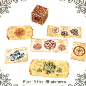 6 Magic Dollhouse Miniature Scroll Set #1 – 1:12 Dollhouse Magic Circle ...