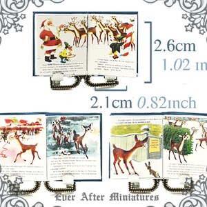 May include: A miniature book with a blue cover and a zipper closure. The book features illustrations of Santa Claus and reindeer. The book measures 2.1 inches wide and 2.6 inches tall.