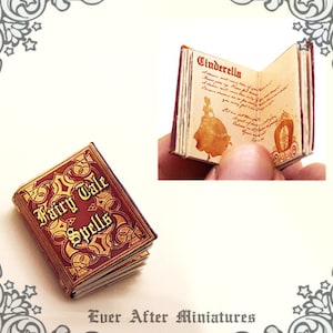 Fairy Tale Spells Dollhouse Miniature Book – 12th Scale OPENABLE Magic Miniature Book with READABLE Fairy Tale Spells - Printable DOWNLOAD