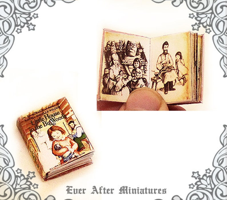9 Little House on the Prairie Dollhouse Miniature Book Set by Laura Ingalls Wilder 1:12 Full set of 9 Volumes Box Printable DOWNLOAD image 8