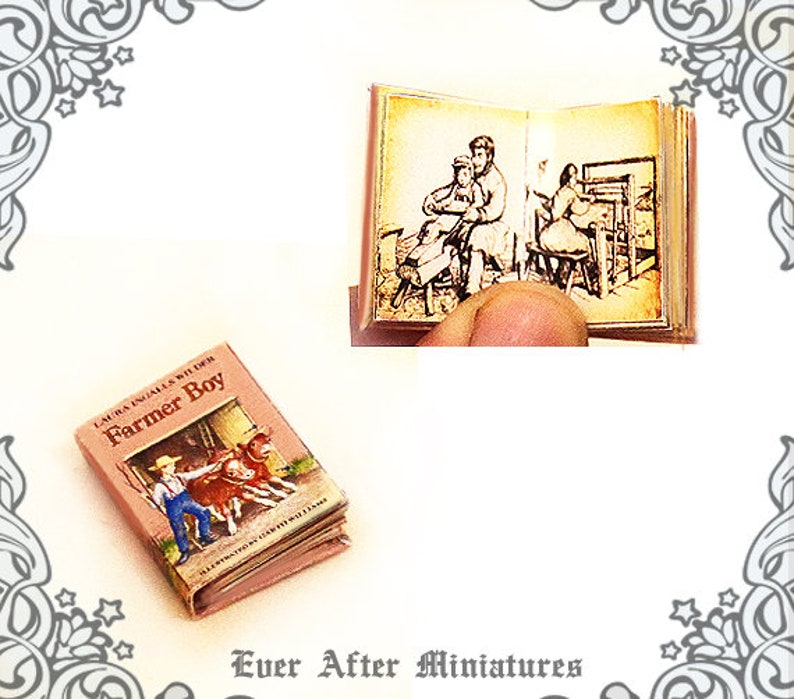 9 Little House on the Prairie Dollhouse Miniature Book Set by Laura Ingalls Wilder 1:12 Full set of 9 Volumes Box Printable DOWNLOAD image 10