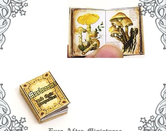 Mushrooms Encyclopedia Dollhouse Miniature Book – 12th Scale OPENABLE Mushroom Miniature Book – Dollhouse Mushroom Book Printable DOWNLOAD