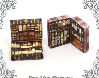 2 Antique APOTHECARY CASE Dollhouse Miniature Kit – 2 Openable 12th scale Ancient Medicine Apothecary Potion Case Cabinet Printable DOWNLOAD