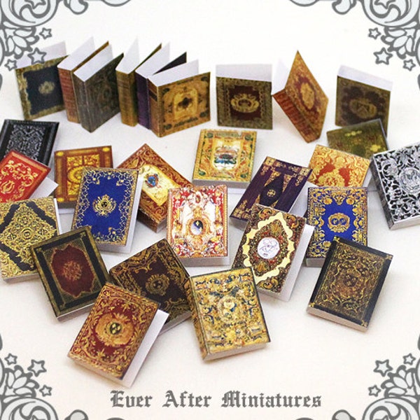 28 Dollhouse Miniature Book Cover Set 4 – Kolekcja 28 Antique ROYALTY Book Cover - Skala 1:12 Drukowana okładka książki Dollhouse POBIERZ