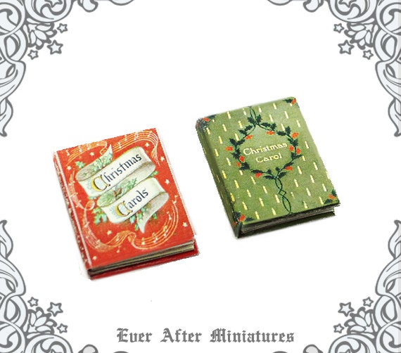 ✧1点物✧1冊✧vintage X'mas✧mini book✧豆本✧ノート✧ 2 CHRISTMAS CAROLS Miniature Book –1:12 Christmas Carols Music