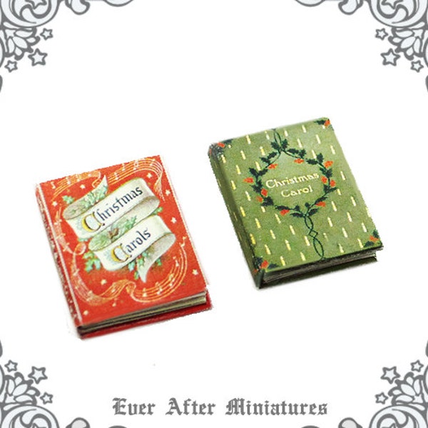 2 CHRISTMAS CAROLS Miniature Book –1:12 Christmas Carols Music Sheet Dollhouse Miniature Christmas Song Books - Christmas Printable DOWNLOAD