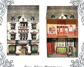 VICTORIAN Dollhouse Miniature Kit #2 – Printable DIY Dollhouse + Miniature Doll House Furniture - Antique Dollhouse Paper Craft Kit DOWNLOAD